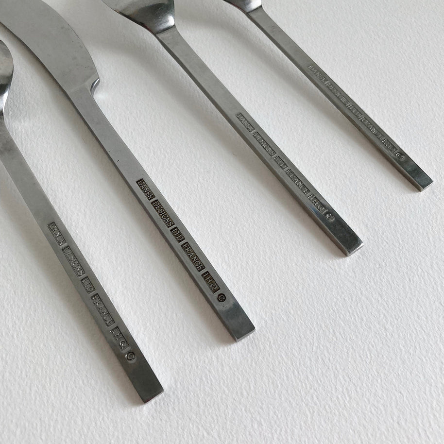 Vintage Dansk Ingot Flatware Set: MCM 4-Piece Place Setting