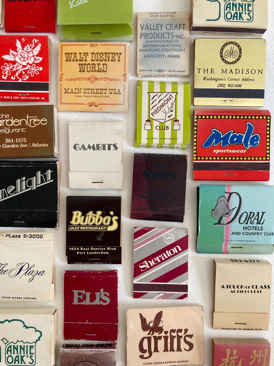 Mid to Late 20th Century Collection of Vintage Matchbooks - 1960s - 1990s Ephemera - Matchbook Travel Souvenirs - Stardust Walt Disney World