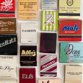 Mid to Late 20th Century Collection of Vintage Matchbooks - 1960s - 1990s Ephemera - Matchbook Travel Souvenirs - Stardust Walt Disney World