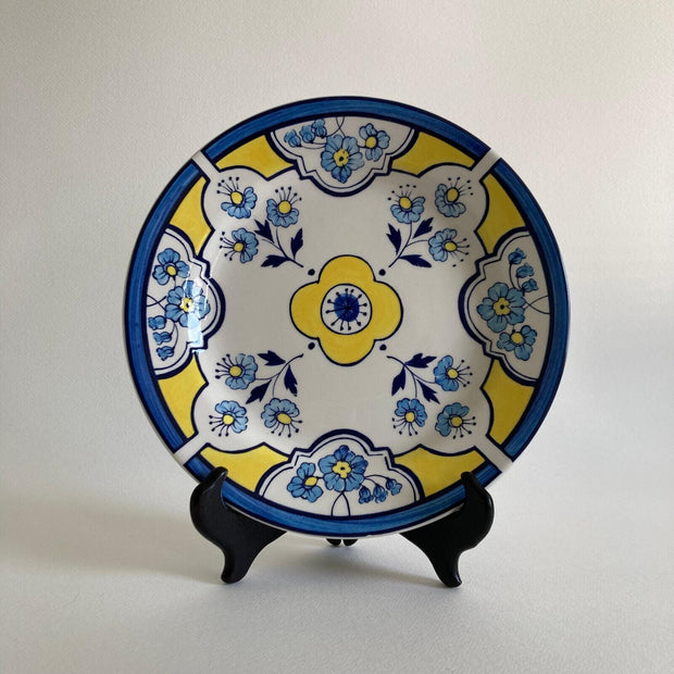 Tiffany & Co. ESTE CERAMICHE Made in Italy Decorative Plate, Blue Yellow Floral