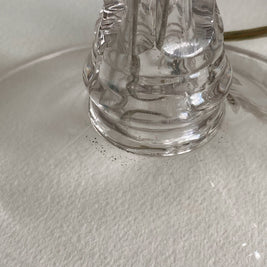 Vintage Clear Glass Table Lamps: Geometric Stem Design, Set of 2
