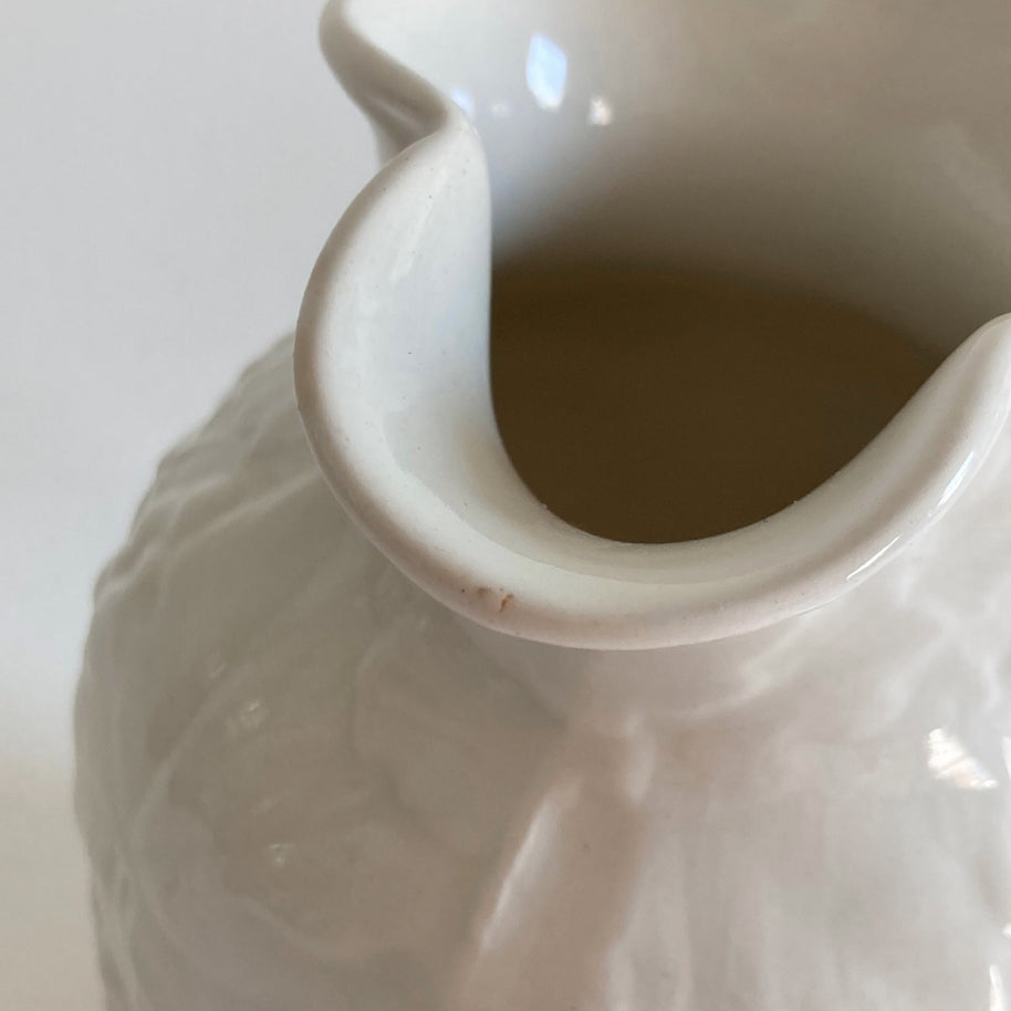Wedgwood Creamware Pitcher: Grape Vine Motif, English Country Decor