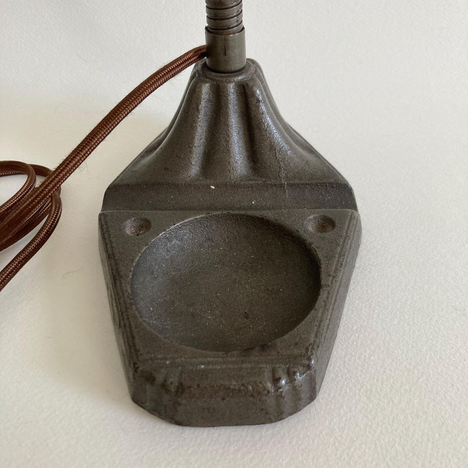 Vintage Patinated Banker's Desk Lamp - Professionally Rewired