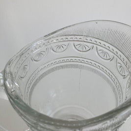 Antique EAPG Glass Pitcher: Scrollwork Patterned Creamer, 1890s