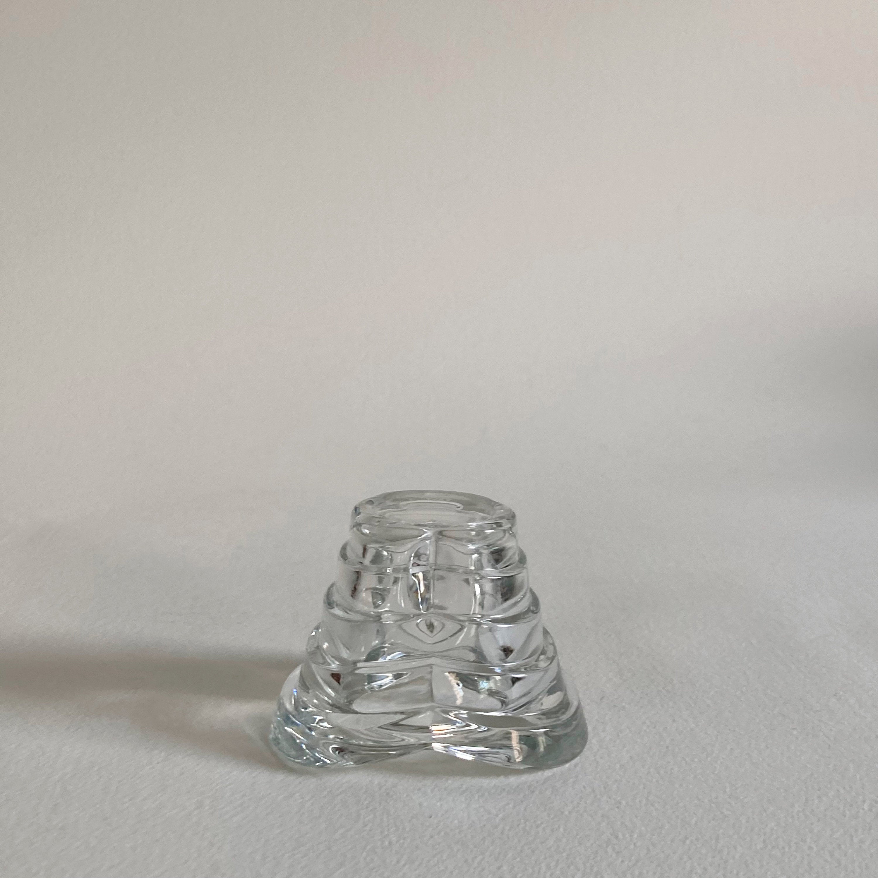 Italian Glass Candle Votive: Clover Shape, Ribbed Profile