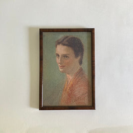 Dorothy Stone Attributed Pastel Portrait: 1930s/ 1940s Woman, Framed Art