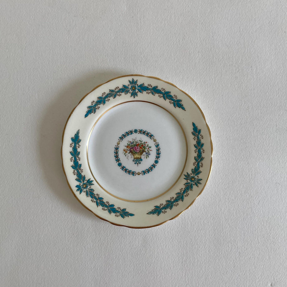 Set of 2 Bread & Butter Plates - Crown Ducal Empress Pattern - Aynsley Cambridge Scalloped Pattern - Made in England - Decorative Plates