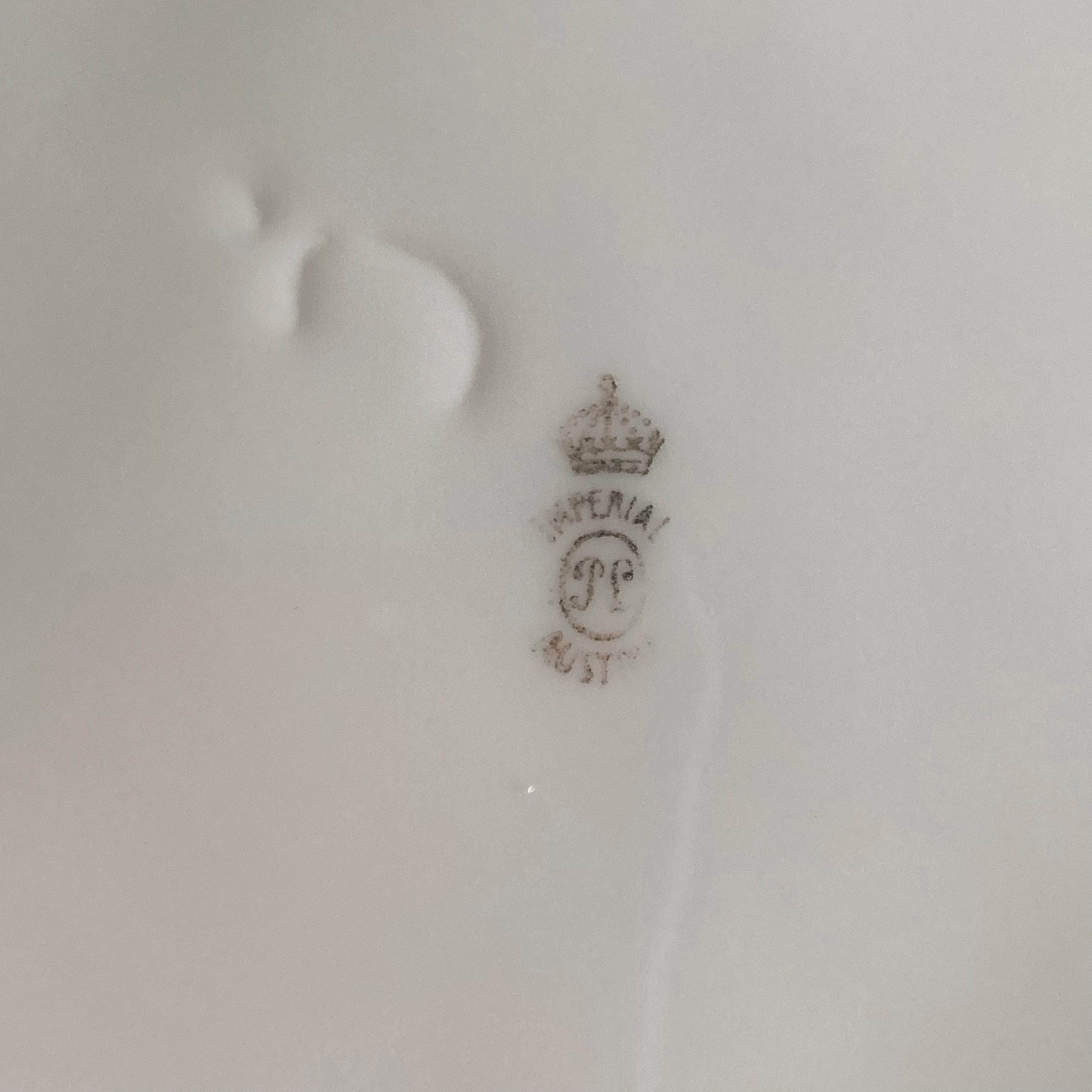 Antique Imperial Austria Porcelain Pitcher: Hand-Painted Grape Motif, 1914-1918