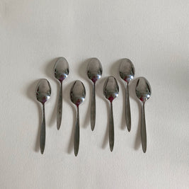 Vintage Mid Century Modern Teaspoons - Set of 7 - Japanese Stainless Steel