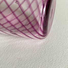 Blown Glass Vase: Purple Swirl, Polished Pontil - Modernist Style