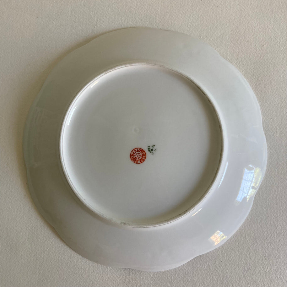 Antique Limoges Porcelain Plate: Hand-Painted Floral, Gold Detail