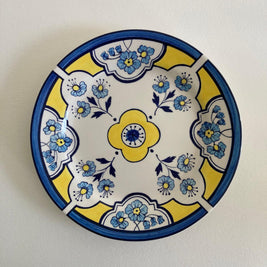 Tiffany & Co. ESTE CERAMICHE Made in Italy Decorative Plate, Blue Yellow Floral
