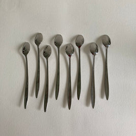 Vintage Mid-Century Modern Stainless Steel Ice Tea Spoons - Set of 8
