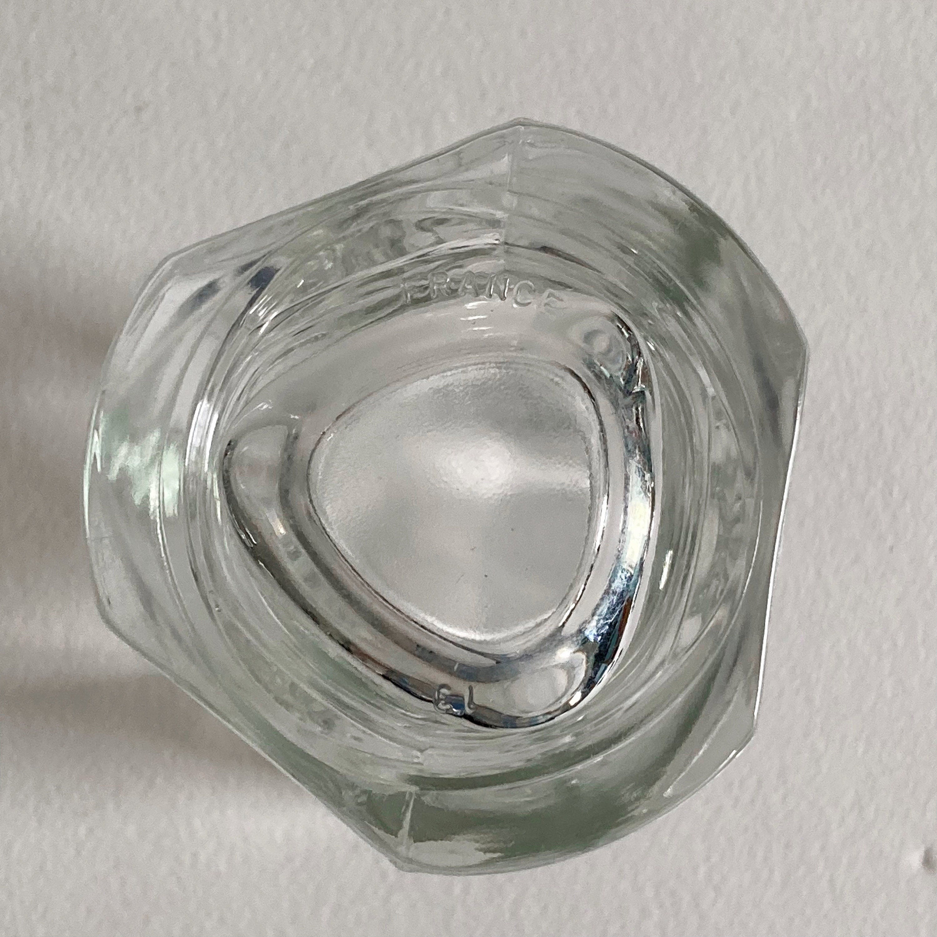 French Geometric Glass Vase: Cubist Modernist Design, Made in France