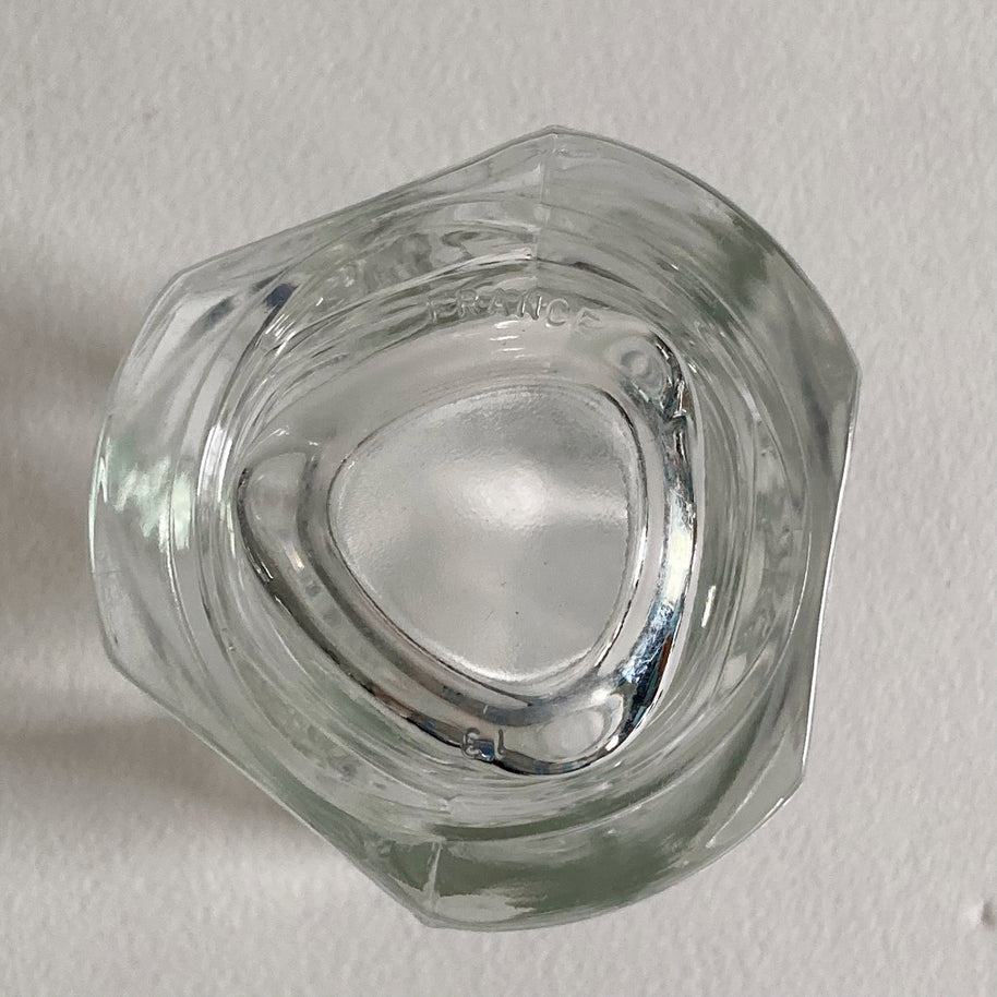 French Geometric Glass Vase: Cubist Modernist Design, Made in France