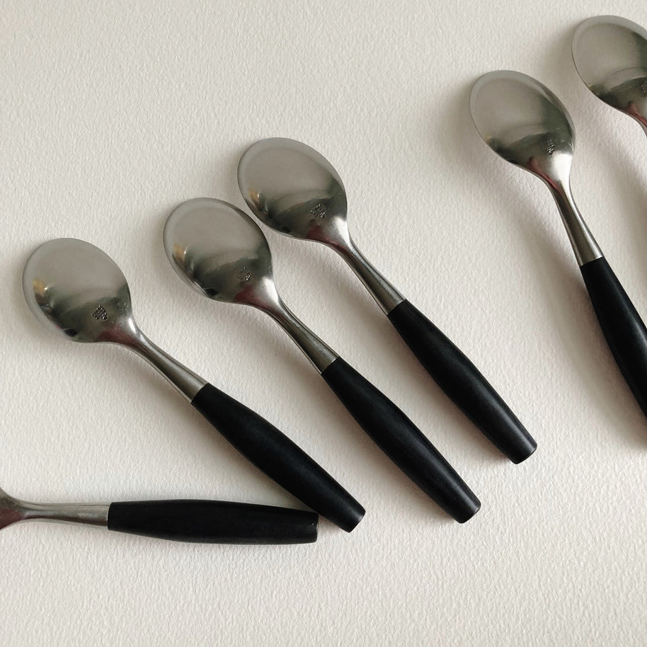 Dansk Kongo Teaspoon: Black Nylon Handle, Mid Century Modern (Germany)