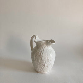 Wedgwood Creamware Pitcher: Grape Vine Motif, English Country Decor