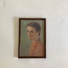 Dorothy Stone Attributed Pastel Portrait: 1930s/ 1940s Woman, Framed Art