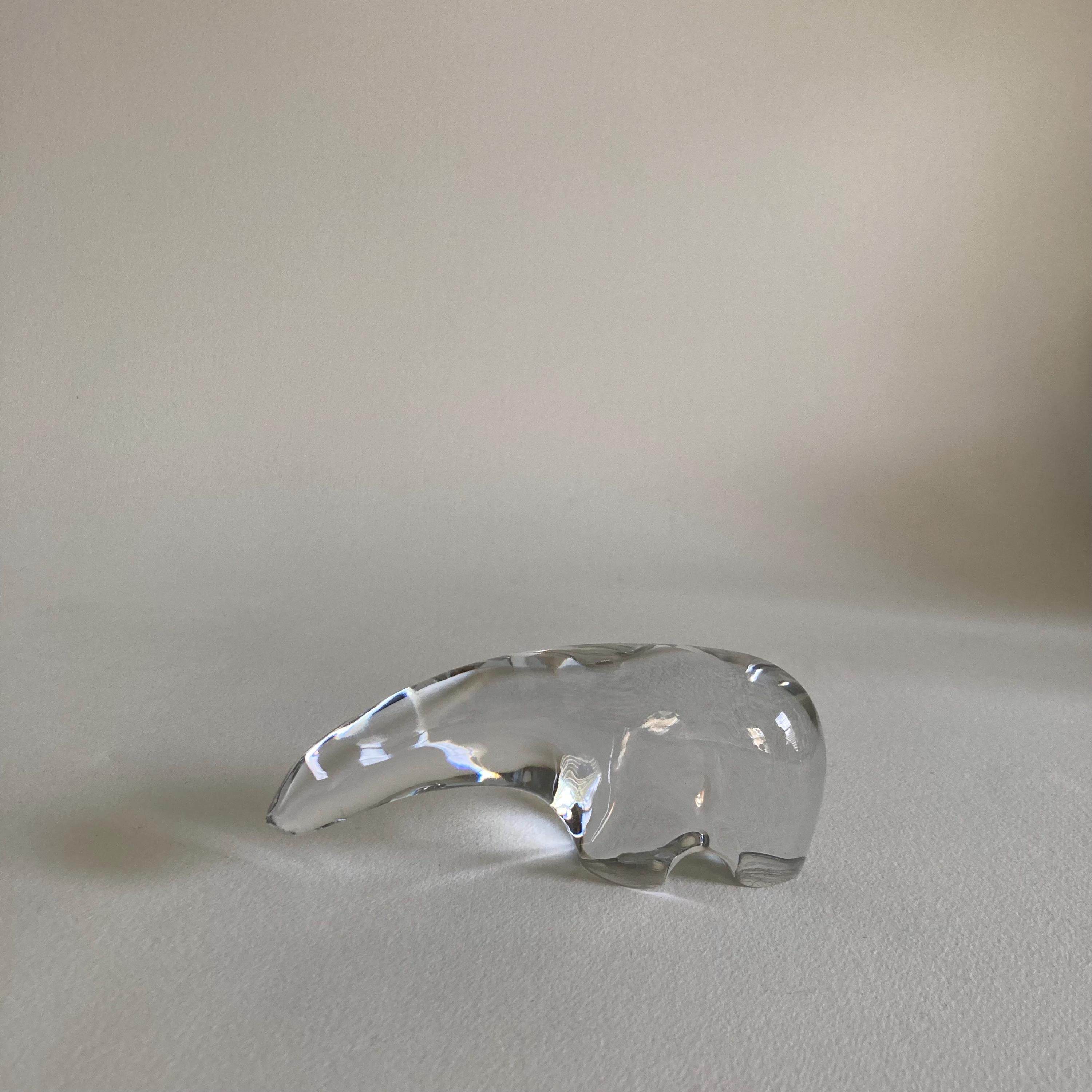 Vintage Baccarat Crystal Polar Bear Figurine - 20th Century Statue