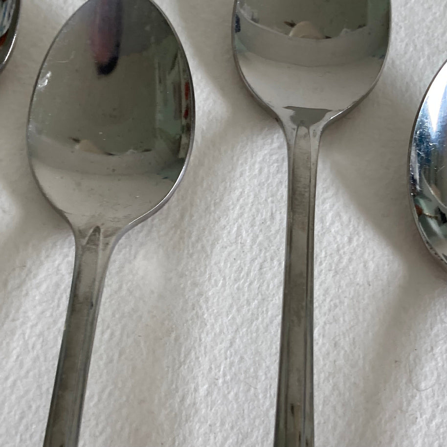 Vintage Mid-Century Modern Stainless Steel Ice Tea Spoons - Set of 8