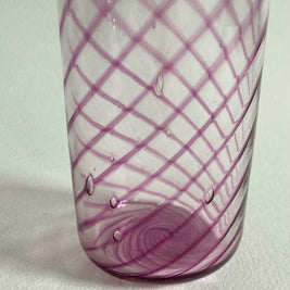 Blown Glass Vase: Purple Swirl, Polished Pontil - Modernist Style