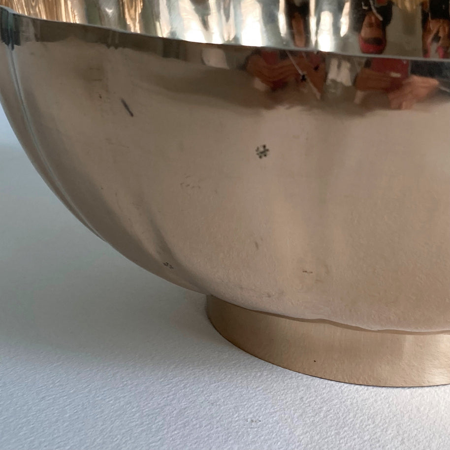 Vintage Brass Scalloped Rim Bowl - 9