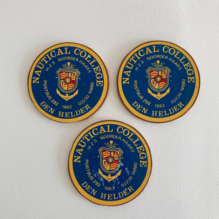 Vintage Nautical College Drink Coasters - Royal Naval College of the Netherlands