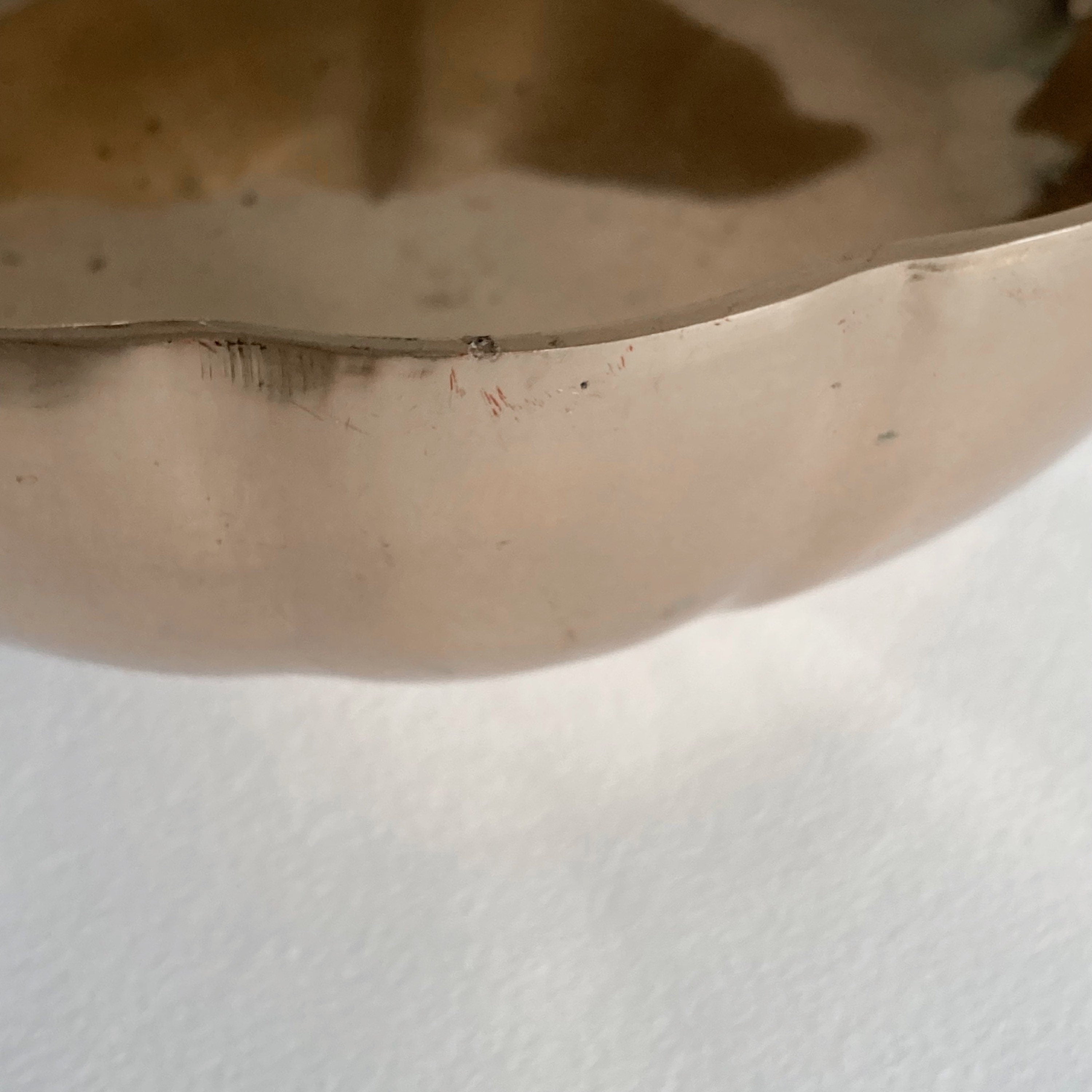 Vintage Brass Scalloped Rim Bowl - 9