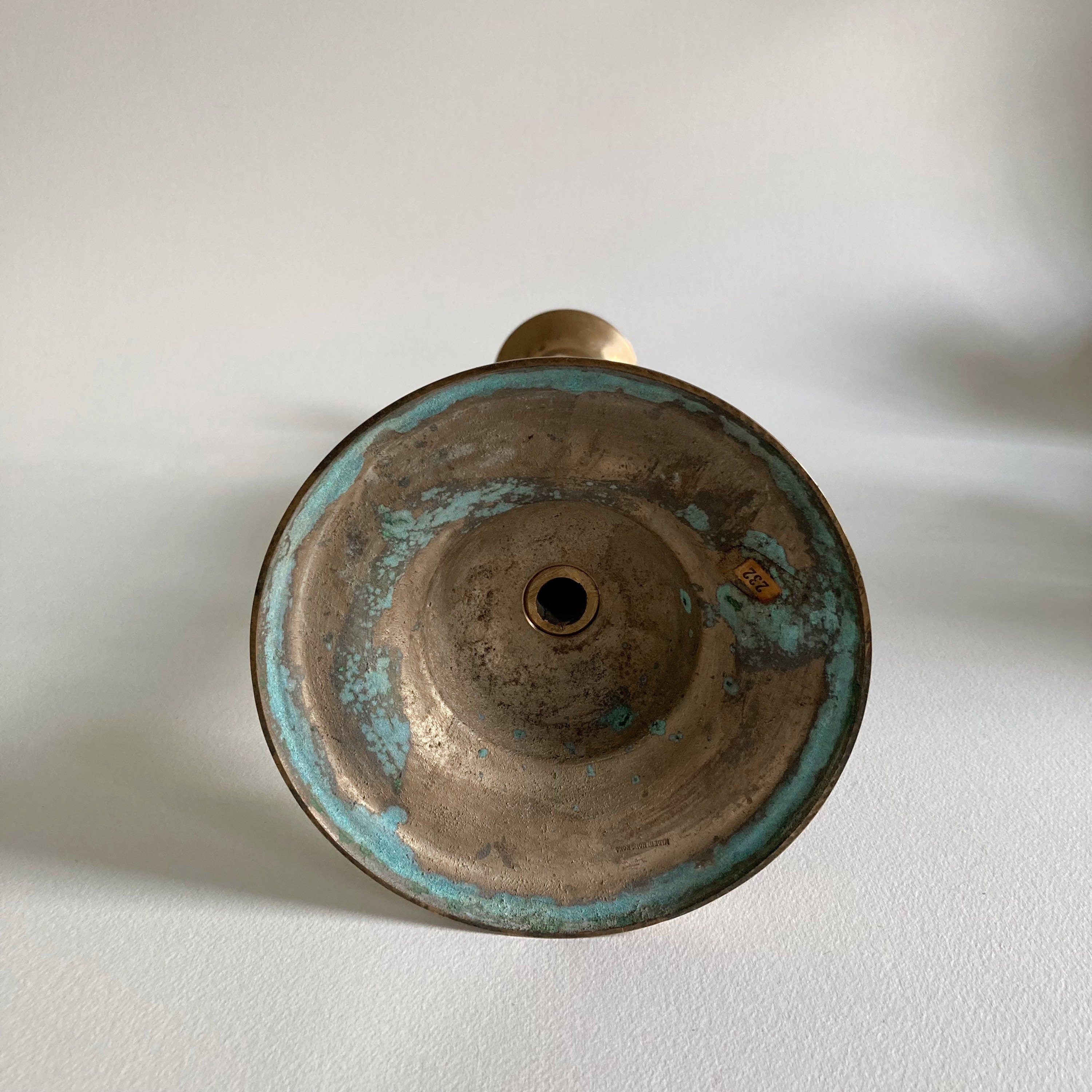 Vintage Tall Brass Pricket Candlestick - 19