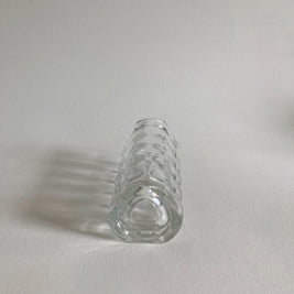 French Geometric Glass Vase: Cubist Modernist Design, Made in France