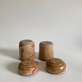 Artist Signed Ceramic Lidded Jars: Handmade Studio Pottery, Set of 2
